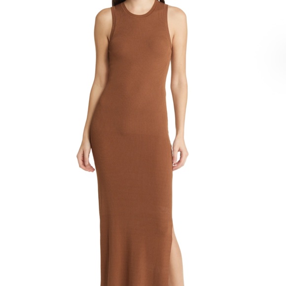 Rails Syd Rib Midi Sweater Dress Toffee Small - Picture 9 of 9